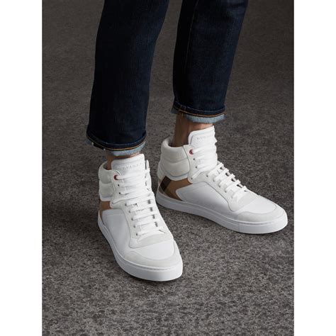 burberry leather and house check high top trainers|Burberry Limited.